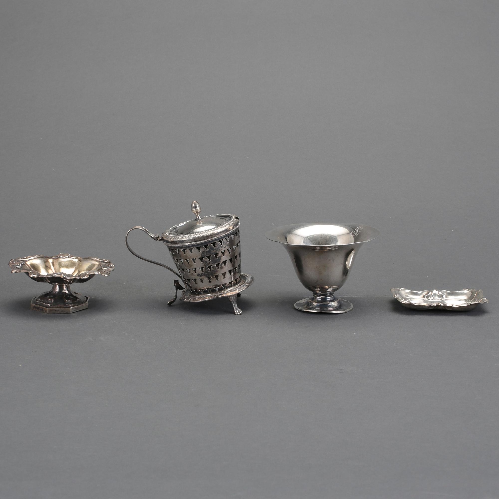 PARTI SILVER, 4 delar, bla, Adolf Zethelius, Stockholm, 1811, total vikt ca 266g.