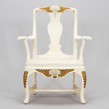A mid 18th century baroque/ rococo armchair.