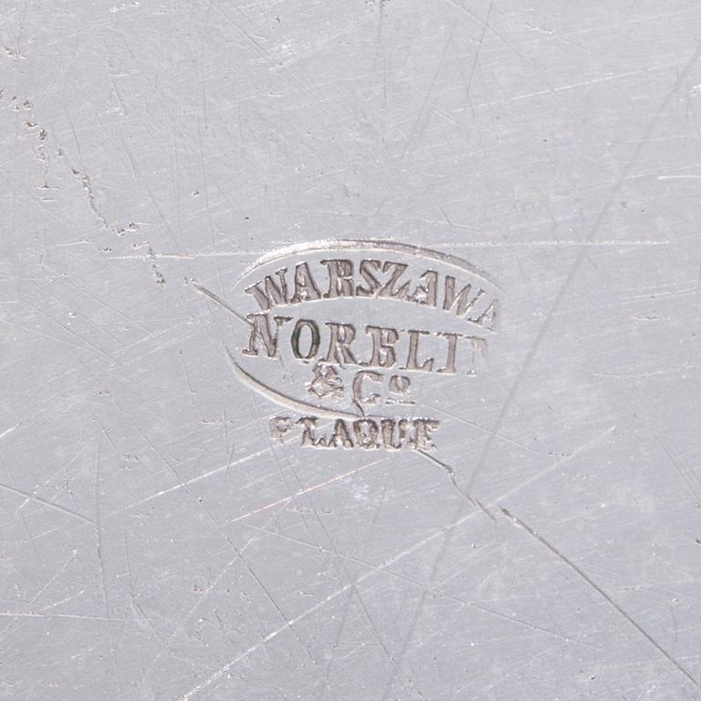 BRICKA, försilvrad koppar, Warszawa Norblin & Co, Polen sekelskiftet 1800/1900.