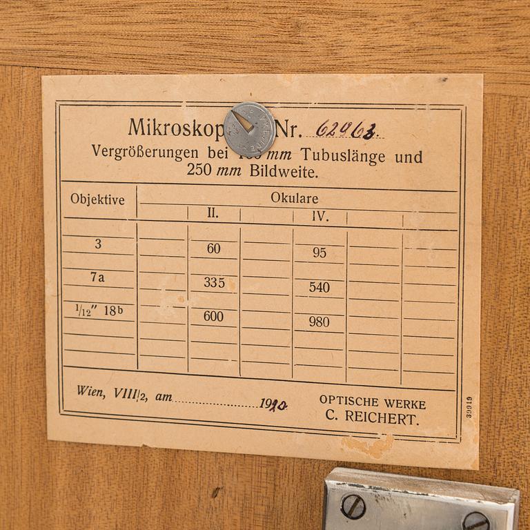 C Reichert, A microscope in box. Wienna ca. 1920.