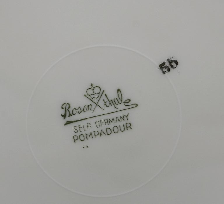 KAFFESERVIS, 30 delar, porslin, Rosenthal "Pompadour".