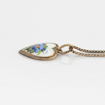 Bracelet and necklace, sterling silver and enamel,  David Andersen, Norge.