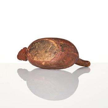 A Swedish carved and painted figural drinking vessel from Jämtland or Härjedalen, late 18th / early 19th century.