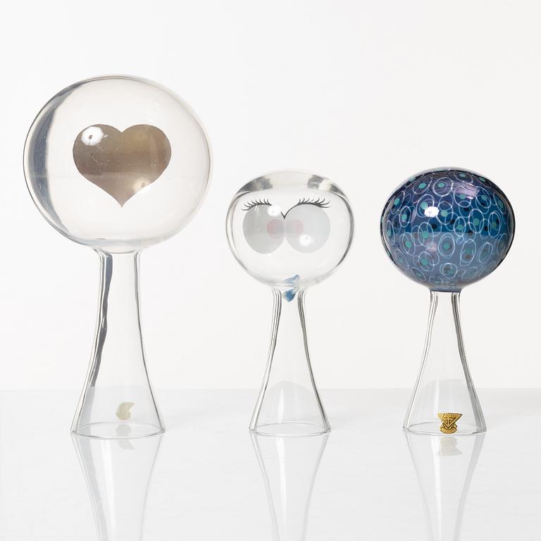 Kjell Blomberg, a set of ten 'Klothepp' glass sculptures, Gullaskrufs glasbruk, Sweden, 1960's.
