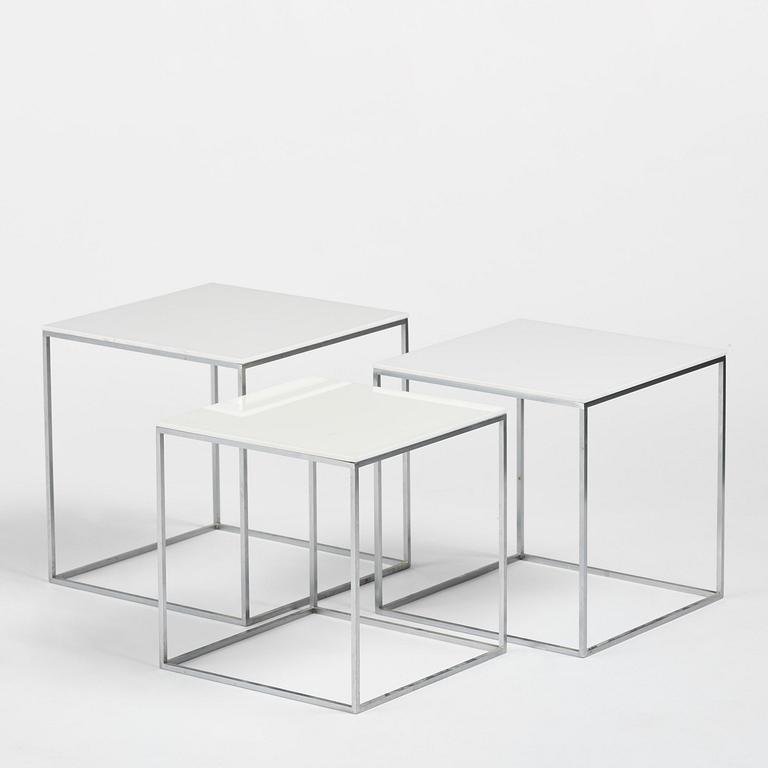 Poul Kjaerholm, a set of "PK71" nesting tables, E. Kold Christensen, Denmark.