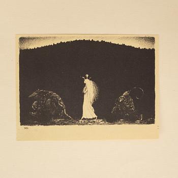 JOHN BAUER, "Troll", svit om tio litografier, osignerade, Ernst Bauers Förlag Göteborg, A. Börtzells, 1915.