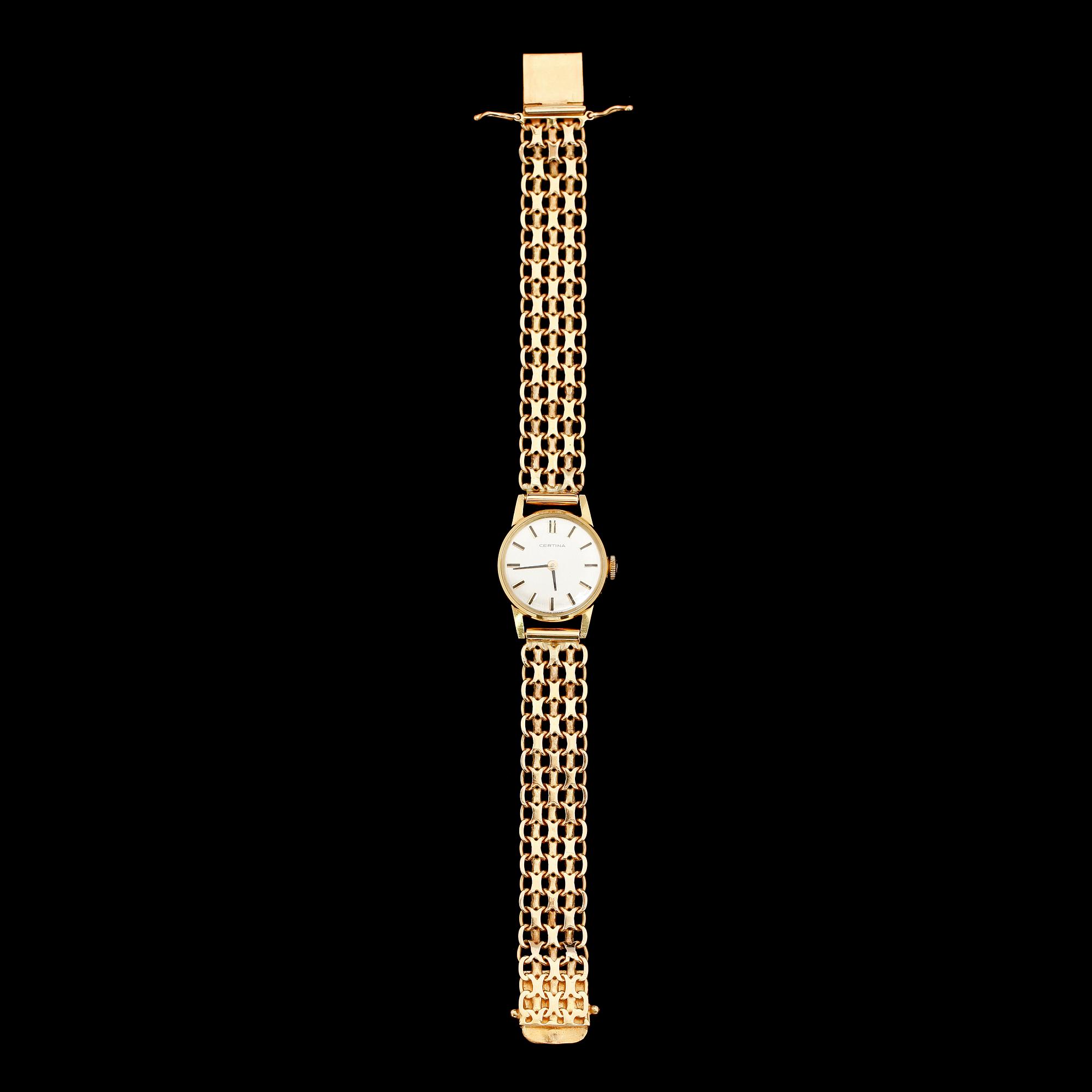 ARMBANDSUR, 18 k guld, 1967, Certina. Total vikt med urverk ca 22 gram.