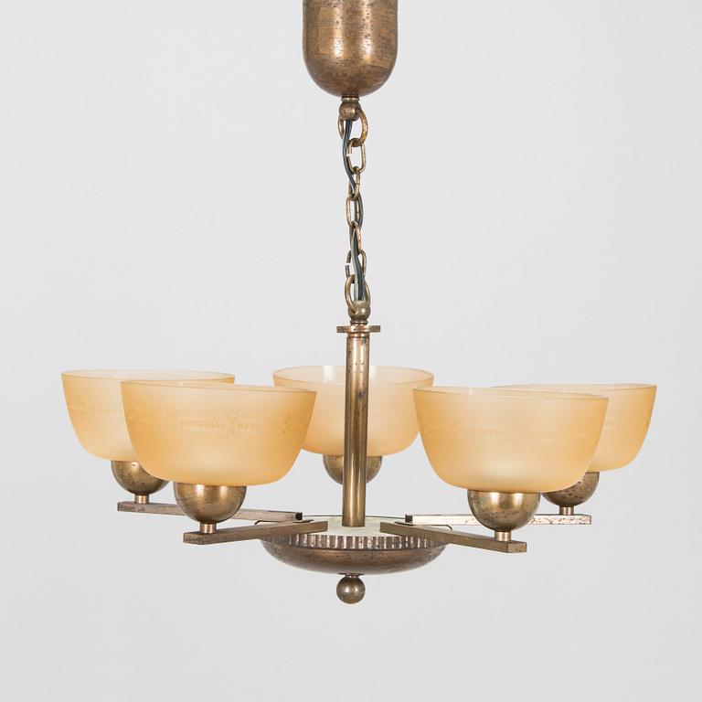 Paavo Tynell, A model 1409/5 ceiling lamp, Taito 1930s.