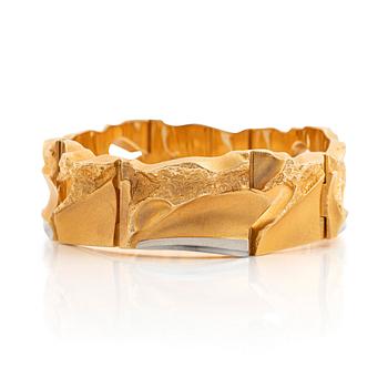 60. Björn Weckström, bracelet 18K gold and platinum "Narda" for Lapponia, Finland 1992.