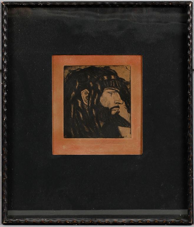 OLLE HJORTZBERG, etsning, signerad.