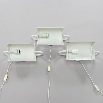 Ben af Schultén,  A set of three 1970s "BS 912" wall lights by Metallimestarit for Artek Finland.
