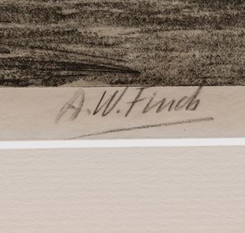 ALFRED WILLIAM FINCH, etsning, signerad.