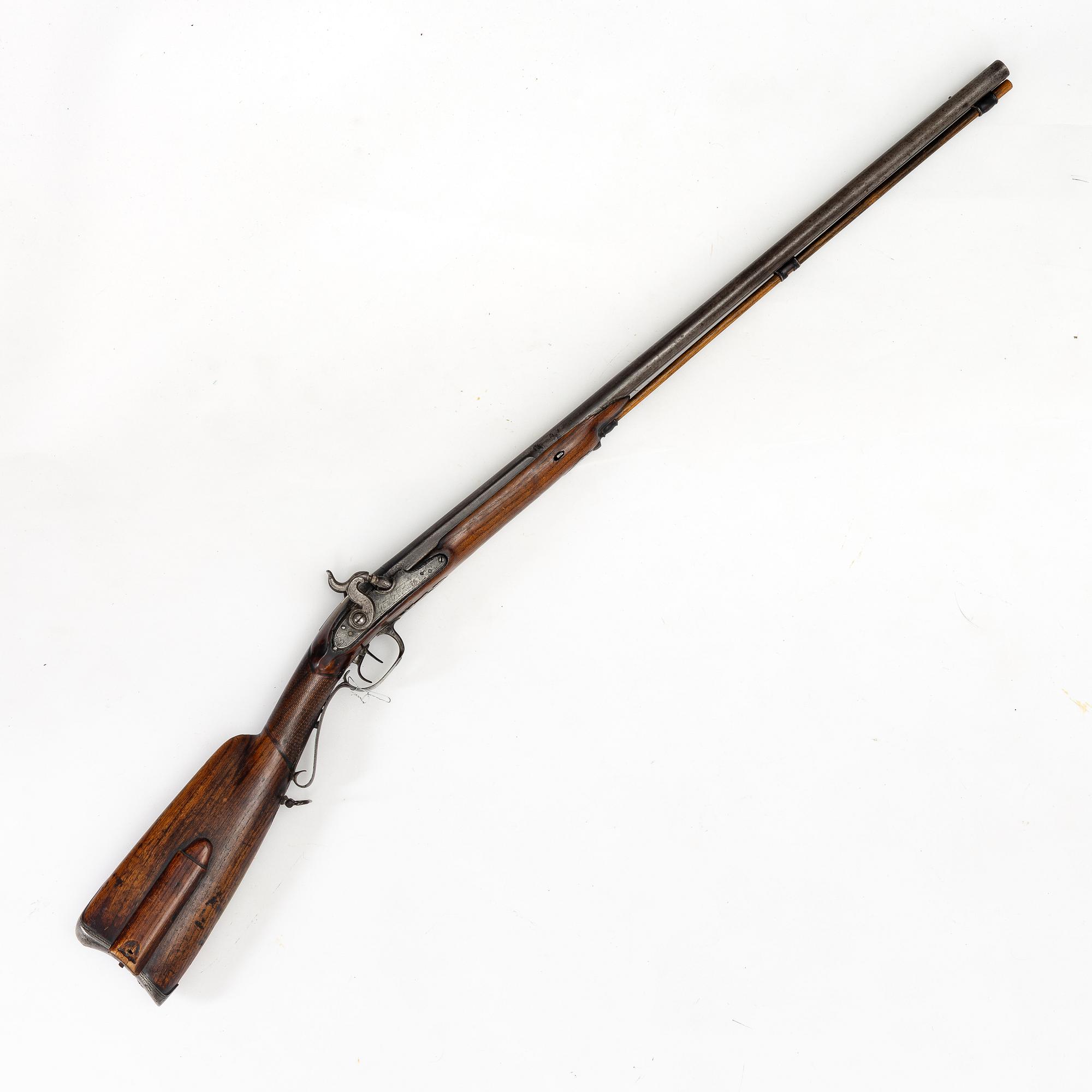 A double barelled percussion shotgun by Gudmund Nystrand, Eskilstuna (1786-1863).