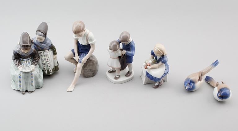 FIGURER, 6 st, porslin, Royal Copenhagen och Bing & Gröndahl, Danmark, 1900-talets andra hälft.