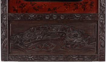 A Japanese wooden panel/screen, 20th century.