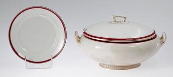MATSERVIS, 91 delar, flintgods, Rörstrand, sekelskiftet 1800/1900-tal.