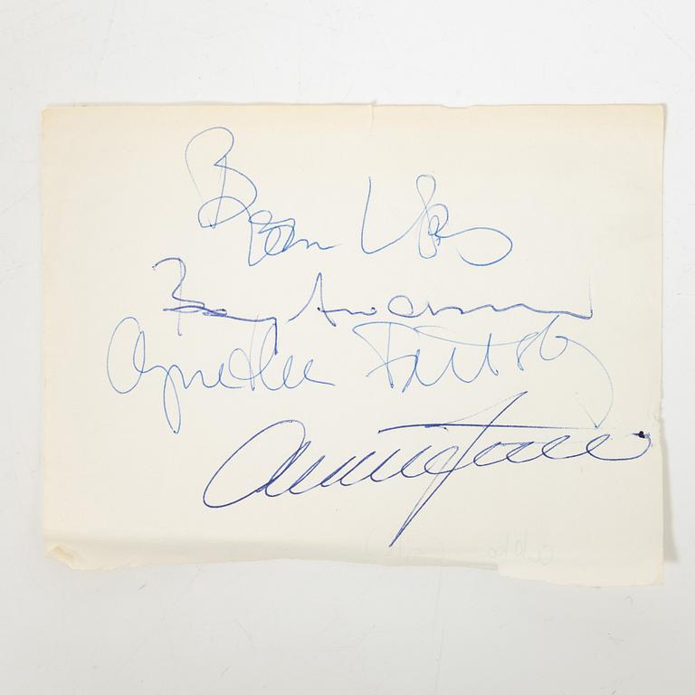 Autographs, "Abba", Folkets Park, Borlänge, 1973.