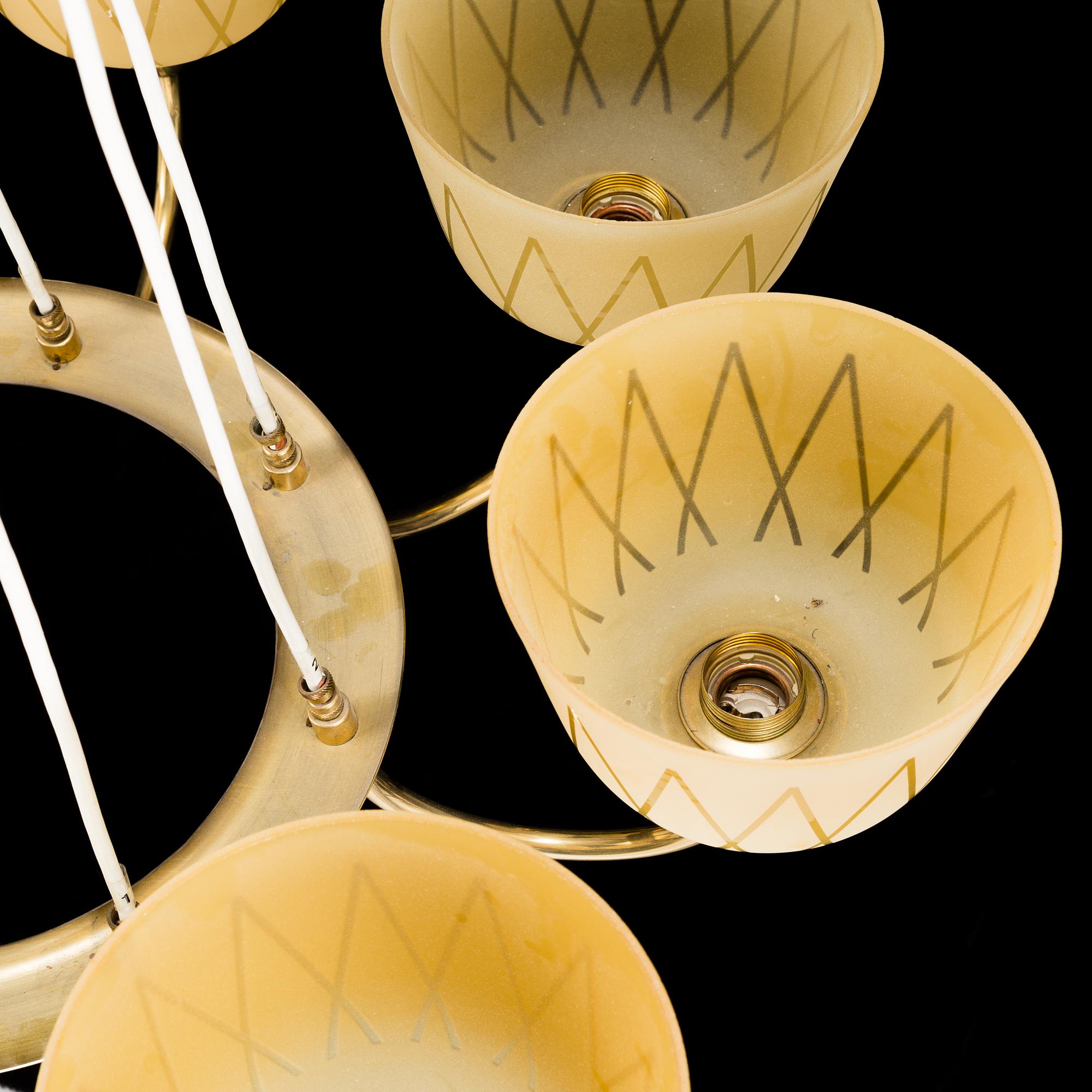 A 1940's Swedish Modern ceiling lamp.