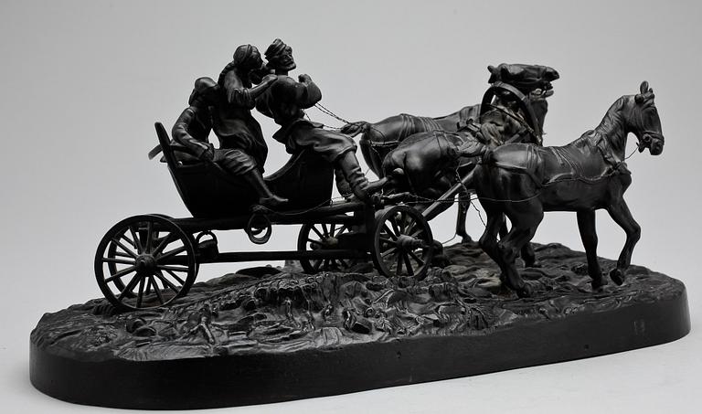 EVGENY ALEXANDROVITCH LANCERAY, EFTER. Skulptur, Järn. Ej signerad. Otydlig gjutarstämpel.