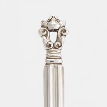 Johan Rohde, a 'Konge/ Acorn' sterling silver cocktail spoon, Georg Jensen, Denmark after 1945.