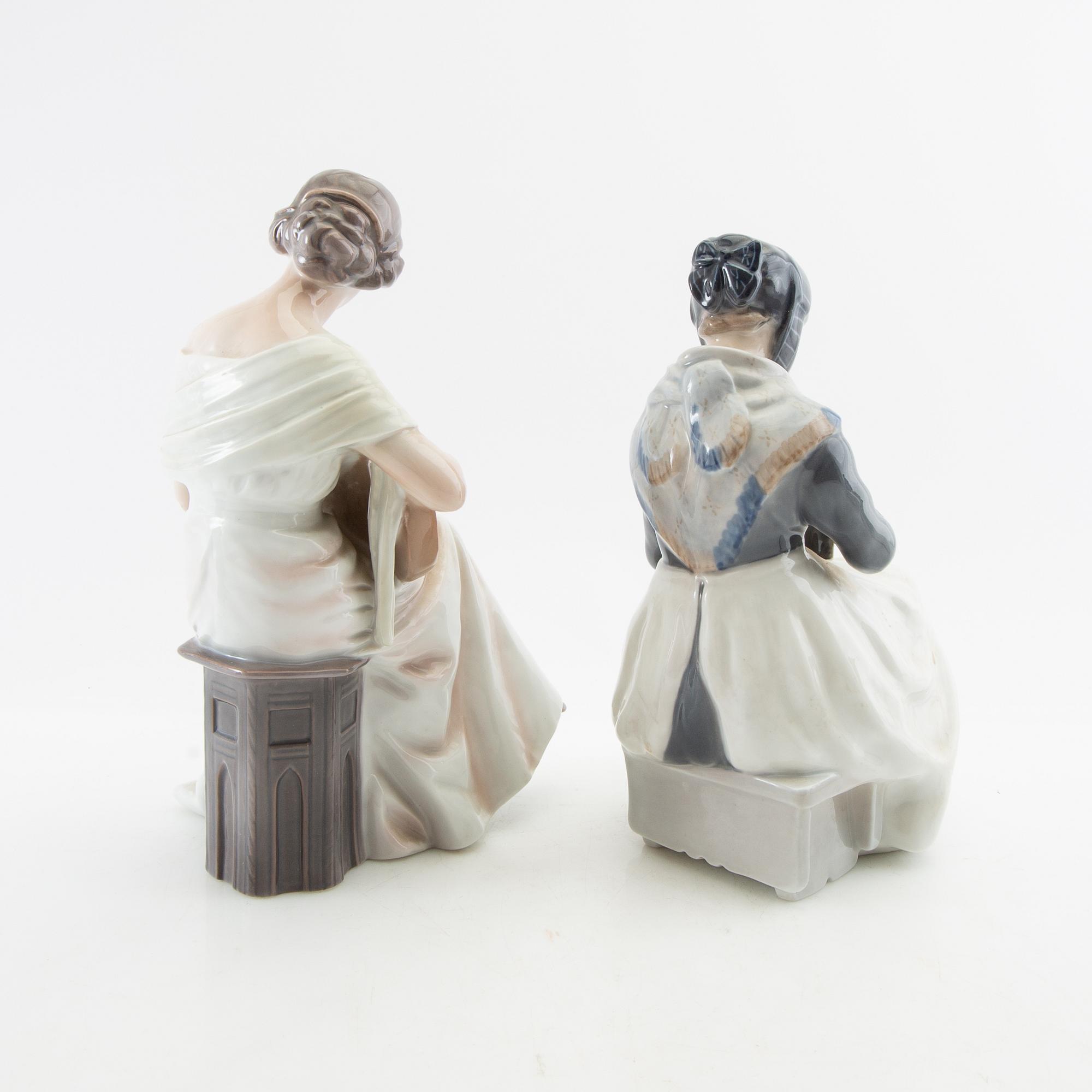 Figuriner 4 st Royal Copenhagen/Bing & Grøndahl 1900-talets mitt/andra hälft porslin.