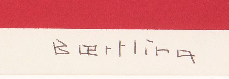 Olle Bærtling, färgserigrafi, signerad Baertling, daterad 1972-77 och numrerad 19/125 med blyerts.