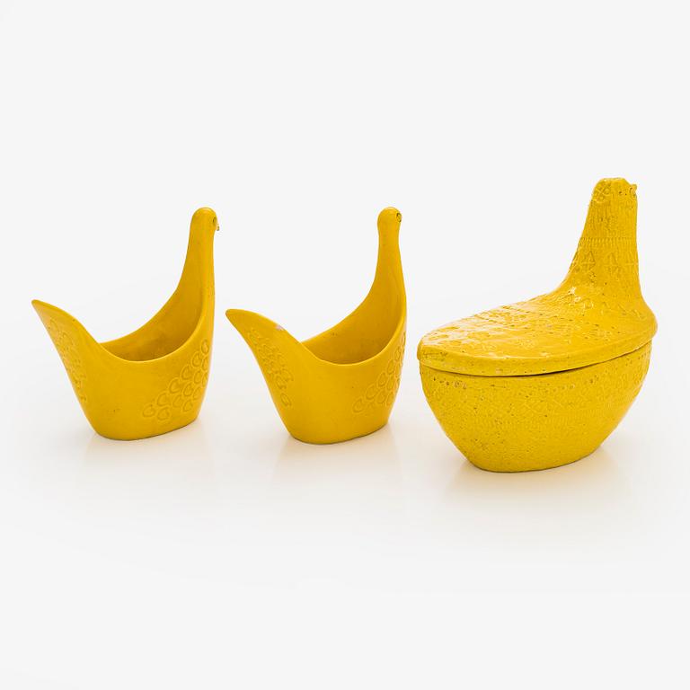 Aldo Londi, Rasia ja maljapari, keramiikkaa, Bitossi, Montelupo Fiorentino, Italia 1961 ja 1950-luvun loppu.