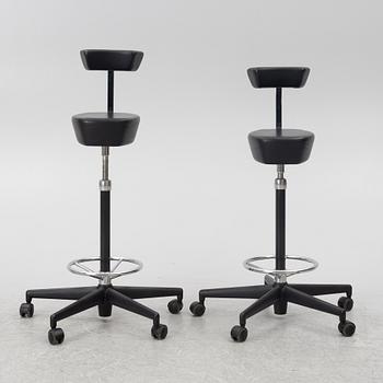 George Nelson, a pair of 'Perch Stool' swivel chairs, Vitra, 2002.