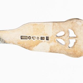 25 silver dessert/fruit flat ware, Brødrene Mylius, Norway.