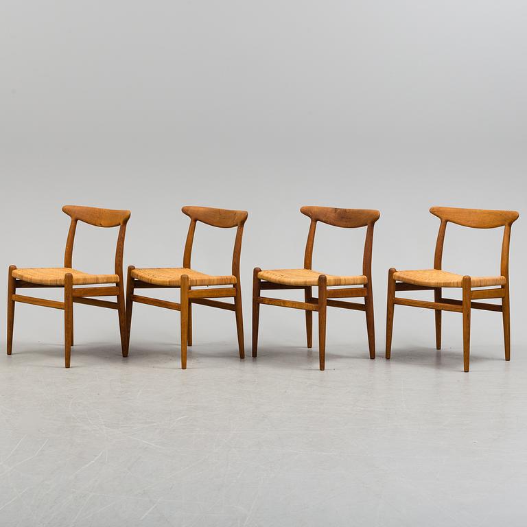 HANS J WEGNER, stolar, 4 st, "W2" Carl Madsens fabriker Haarby Danmark 1950/60-tal.