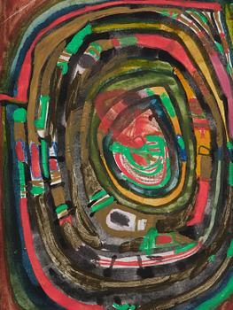 Friedensreich Hundertwasser, "Spirale und Karos",.