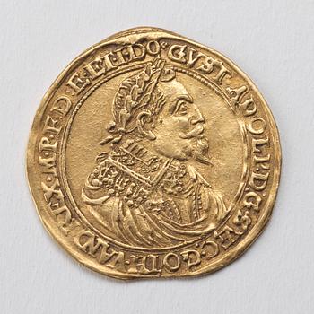 GULDMYNT, dukat, Gustaf II Adolf. Mainz 1632. Vikt 3,44 gram.