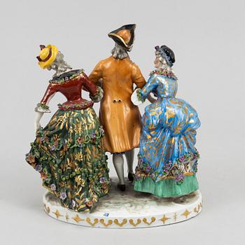 A rokoko style porcelain figurine group, Europe, early 20th century.