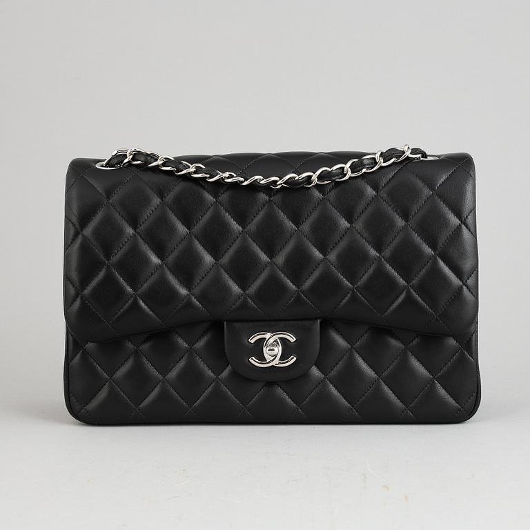 Chanel, a black, quilted leather 'Jumbo Double Flap Bag', 2017.