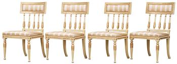 615. Four late Gustavian chairs circa 1800 by E. Ståhl.