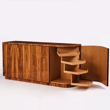 Greta Magnusson Grossman, a zebrano veneered sideboard, Firma Studio, Stockholm 1930s.