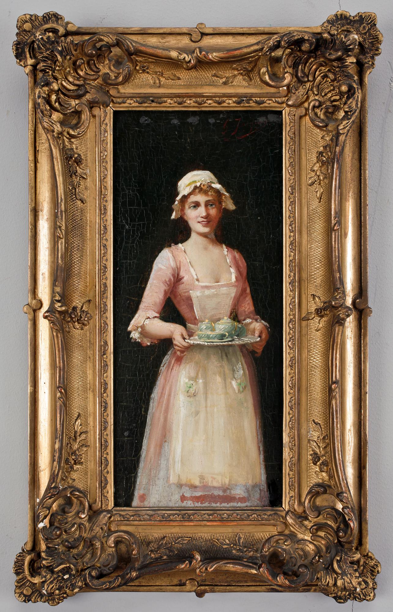 GUSTAVE JEAN JAQUET, tillskriven, olja på pannå. Otydl sign.