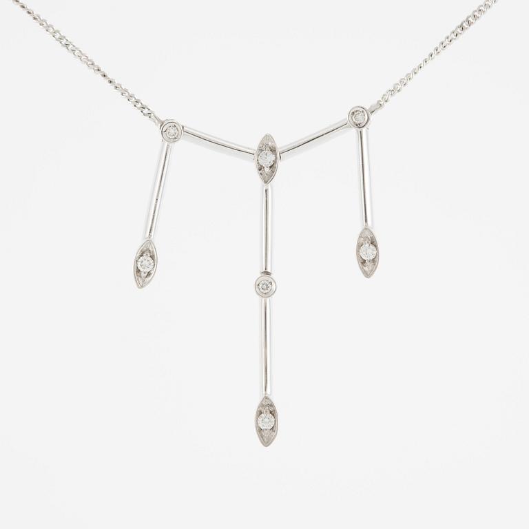 Necklace 18K white gold with brilliant-cut diamonds, Alfieri & St. John, Italy.