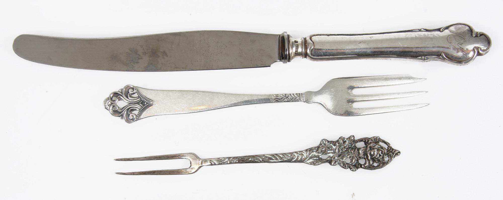 PARTI SILVER, ca 40 delar, 1900-tal. Vikt 745 gr.