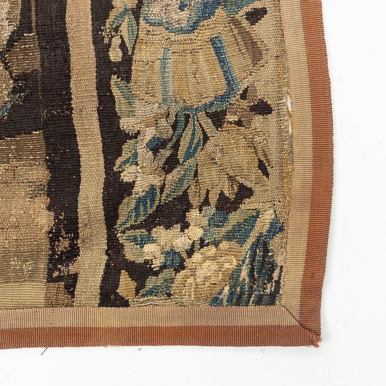 Vävd tapet-fragment, gobelängteknik, ca 294 x 251 cm, Flandern, 1600-tal.