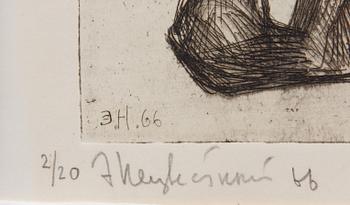 ERNST NEIZVESTNY, etsning, Sovjetunionen, bär sign, dat -66, numr 45/50.