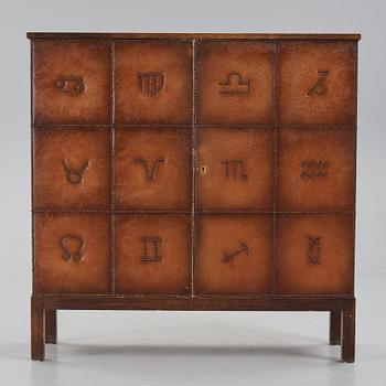 Otto Schulz, skåp, "Zodiakens tecken" för Boet, Göteborg, 1930-40-tal.