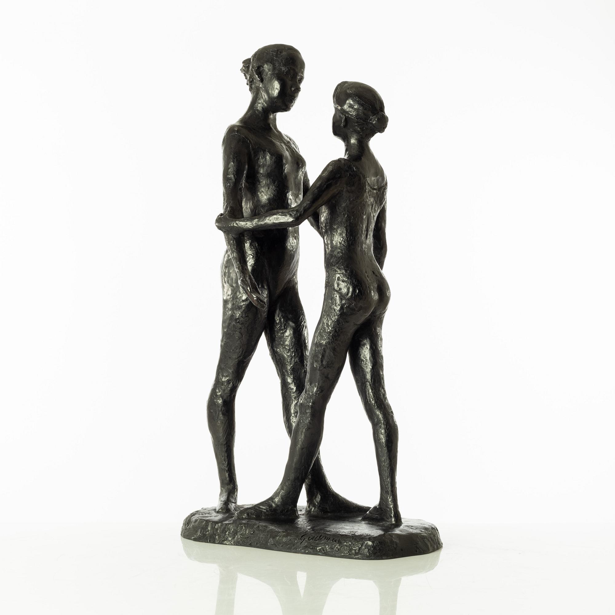 Gudmar Olovson, sculpture. Signed. Numbered. Foundry mark. Bronze, height 62 cm, length 32 cm.