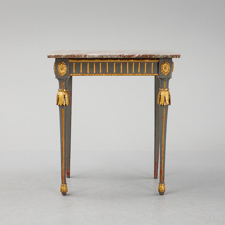A Gustavian style console table, 19th Century.