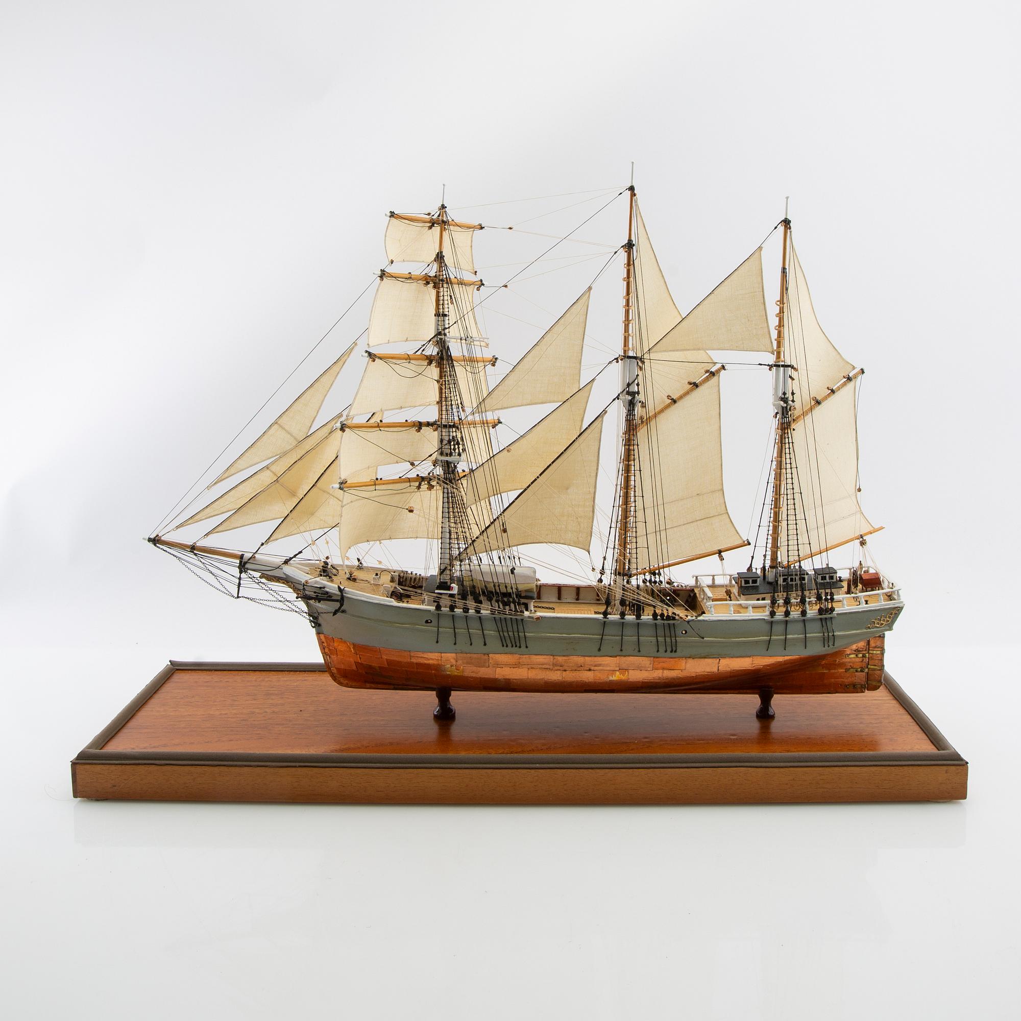 Fartygsmodell "Scandin", byggd av Sten Bergwall.