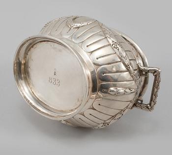 SOCKERSKRIN, silver, svenska samt oidentifierad stämpel, tidigt 1900-tal.