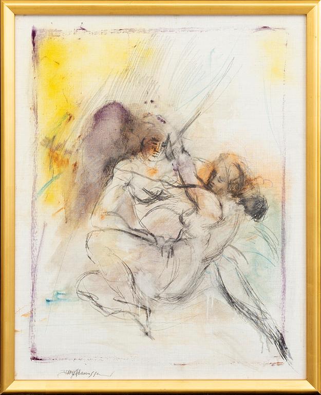 BO ÅKE ADAMSSON, mixed media on canvas, signed.