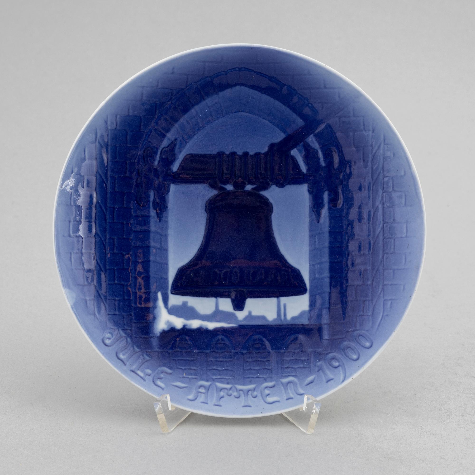 Jultallrikar, 5 st, porslin, Bing & Grøndahl, 1896-1900.