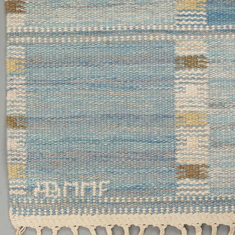 Barbro Nilsson, A CARPET, "Falurutan, Duhs", flat weave, ca 220,5 x 146,5 cm, signed AB MMF BN.