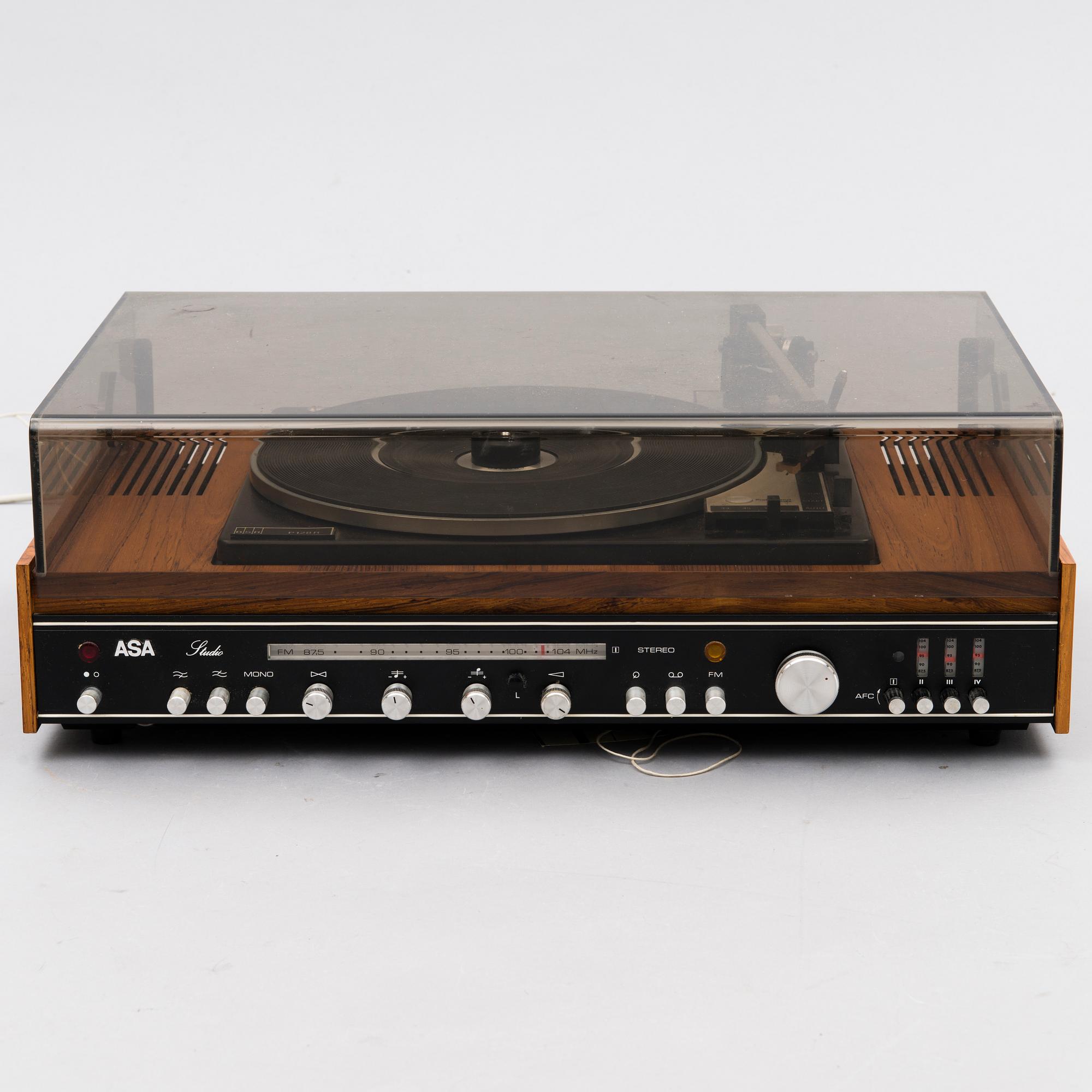 ASA 3704 HiFi Studiogram, Stereovahvistin, ULA-radio ja levysoitin, Turku 1970-luku.